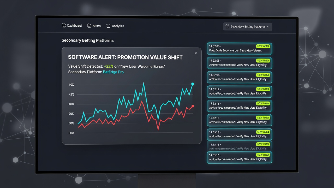 Mobile interface showing real-time promotion alerts and value shift indicators for new users
